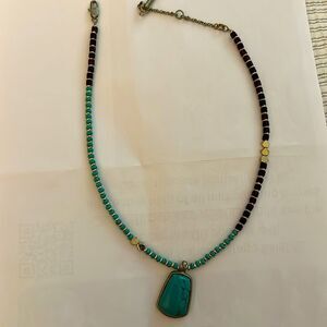 Kenneth Cole Turquoise and Brown Beaded Necklace